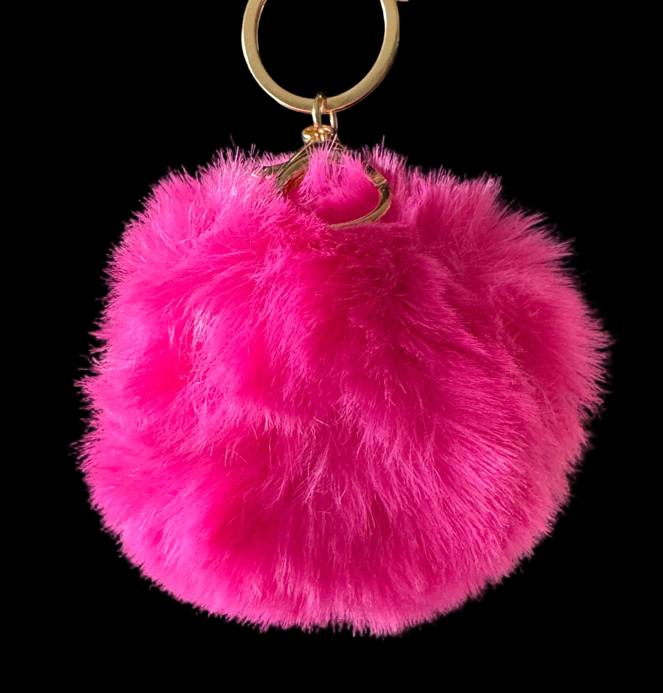 Fluffy Faux Fur Pom-Pom Keychain – 12 Colors