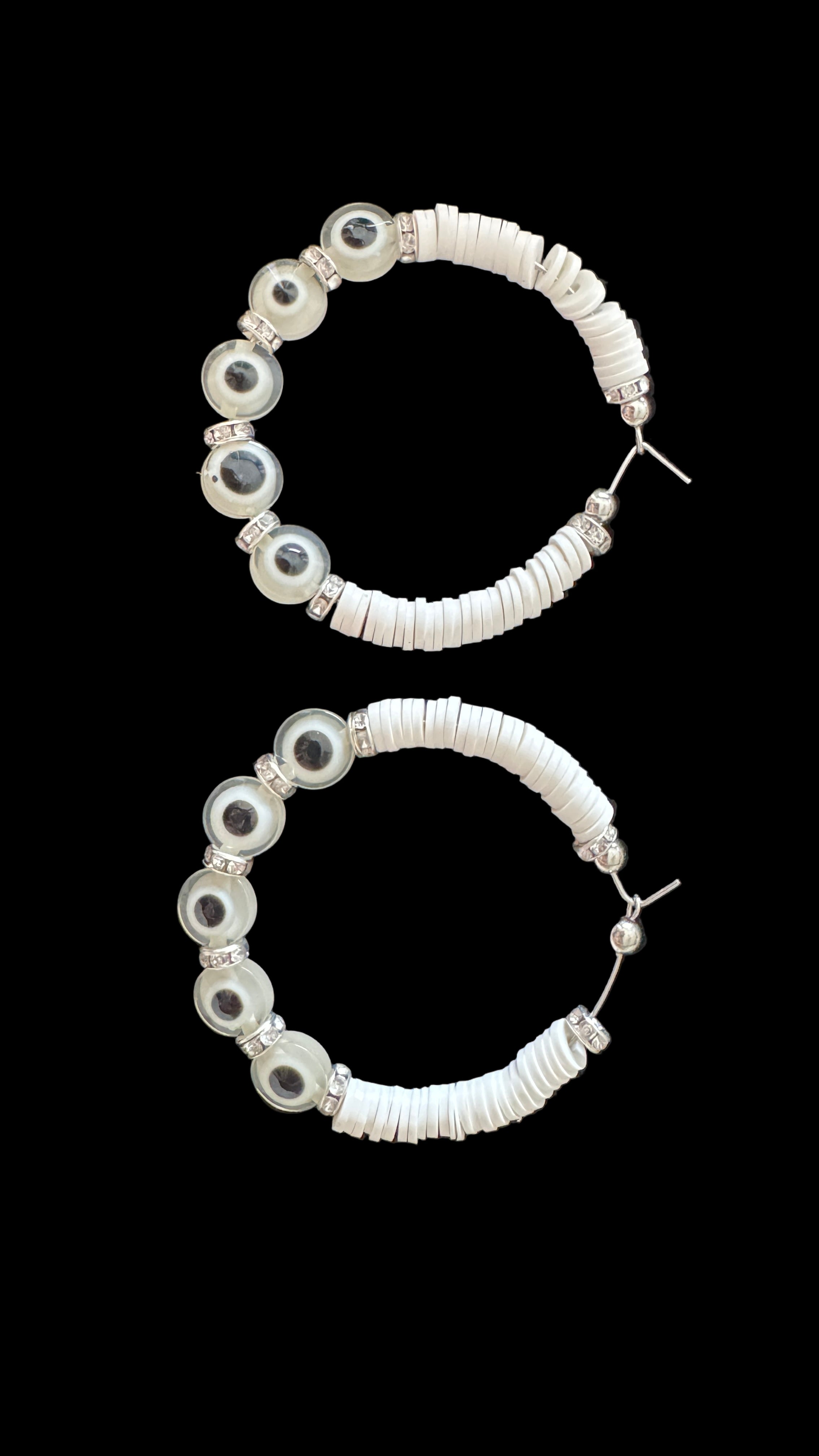 JEWELRY: Evil Eye Hoop Earrings #128