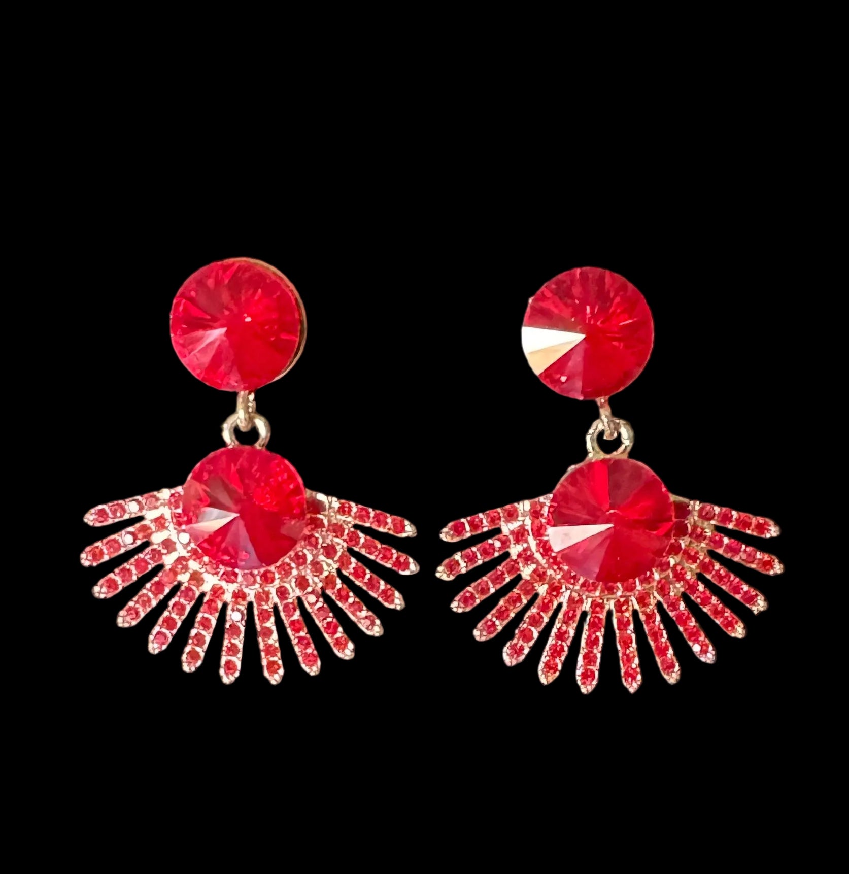 Crystal Sunburst Drop Earrings #12