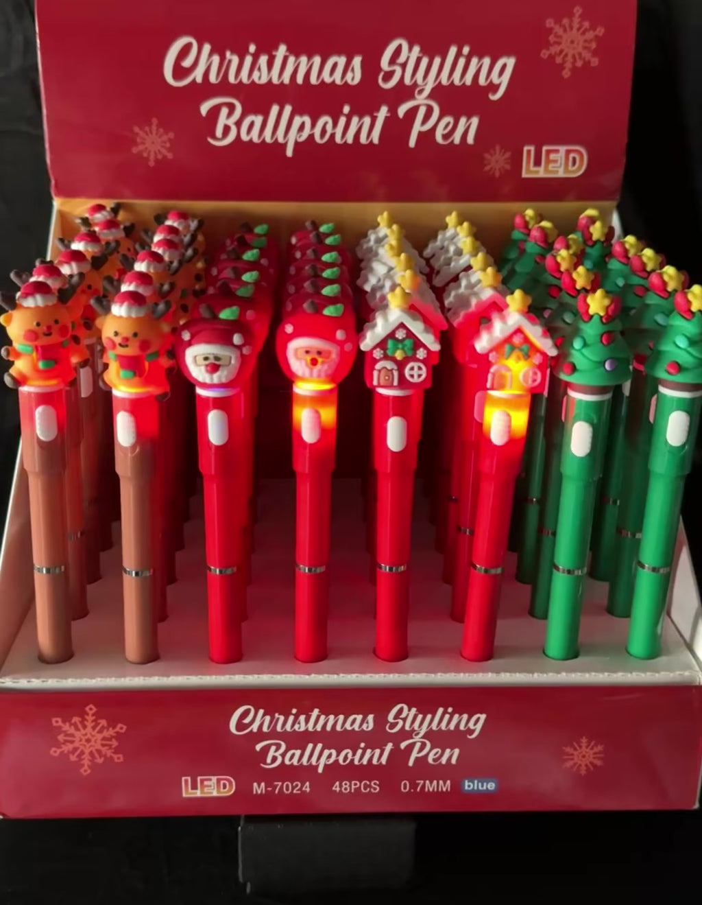 Christmas-themed LED ballpoint pens