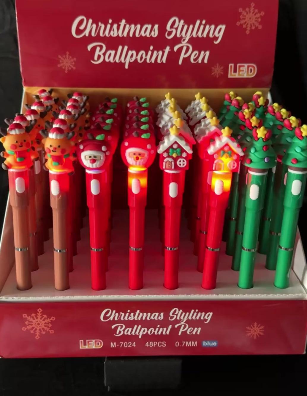 Christmas-themed LED ballpoint pens